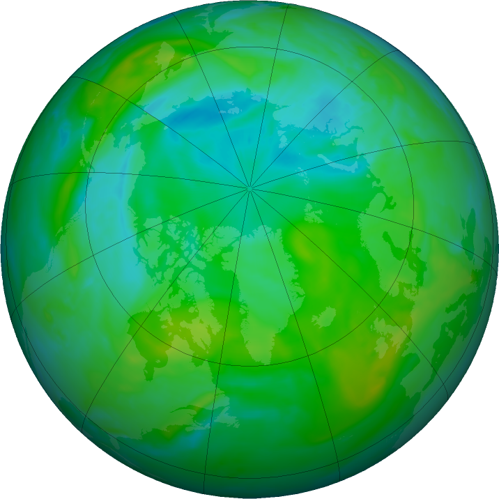 Arctic ozone map for 06 August 2021
